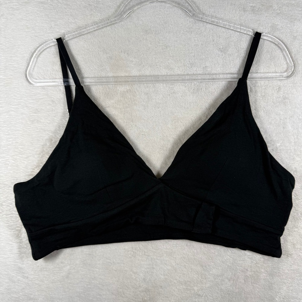Slick Chicks Adaptive Front Fastening Bralette Black Cotton Blend 2XL Wireless